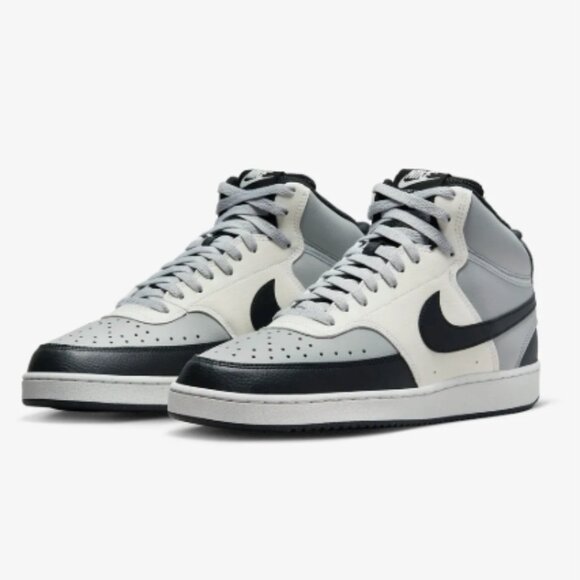 Nike Men's Court Vision Mid Next Nature Shoes - Smoke Grey, Black, Excellent - Picture 6 of 8